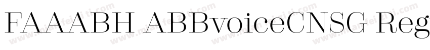 FAAABH ABBvoiceCNSG Regular字体转换